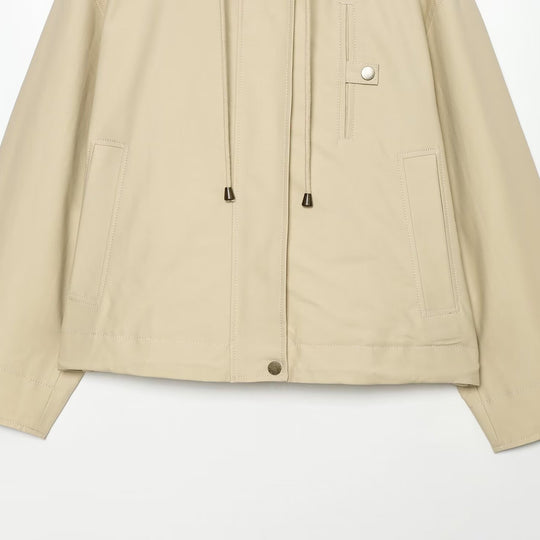 Damen Kurze Kapuzenjacke mit Tunnelzug, verdeckter Druckknopfleiste und aufgesetzten Taschen Nord Taschen