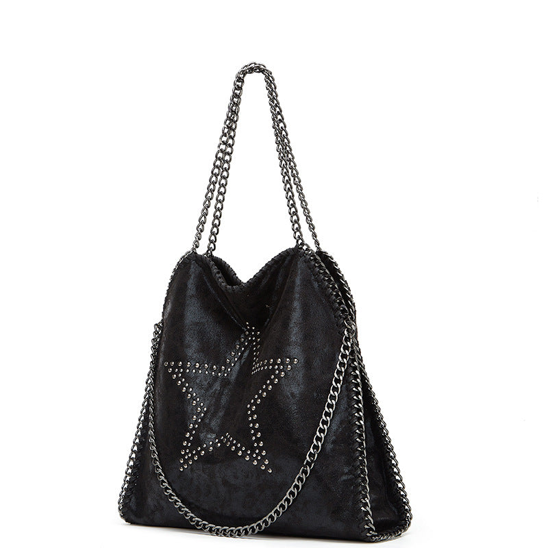Damen Hobo-Tasche mit funkelndem Sternenmotiv und eleganter Kettenverzierung Nord Taschen