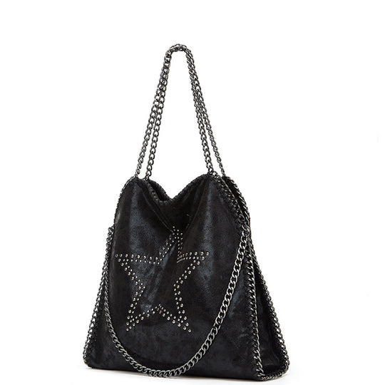 Damen Hobo-Tasche mit funkelndem Sternenmotiv und eleganter Kettenverzierung Nord Taschen