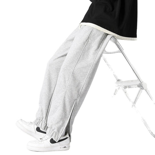 Herren weite Jogginghose mit seitlichem Reißverschluss‑Schlitz, elastischem Bund & Kordelzug Nord Taschen