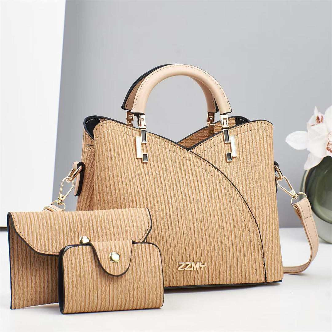 Damen Designer-Handtasche mit strukturiertem Obermaterial und abnehmbarer Mini-Clutch Nord Taschen