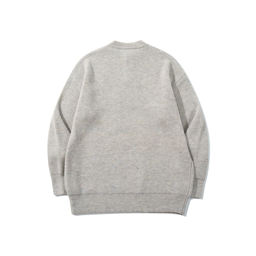 Herren Grobstrick-Henleypullover mit halber Knopfleiste und Rippbündchen Nord Taschen