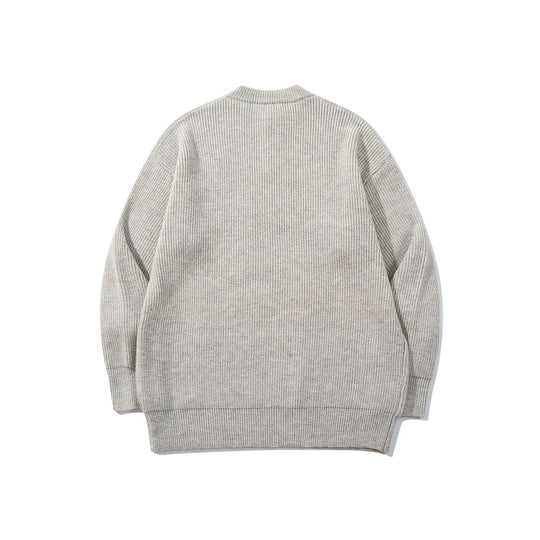 Herren Grobstrick-Henleypullover mit halber Knopfleiste und Rippbündchen Nord Taschen
