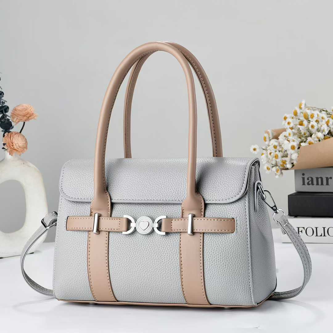 Damen elegante Handtasche mit strukturiertem Lederdesign und abnehmbarem Schulterriemen Nord Taschen