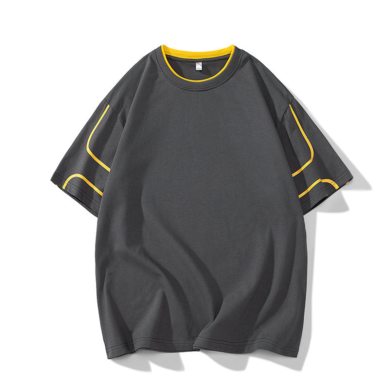 Herren Oversize-T-Shirt aus Baumwollmix mit Kontrastpaspelierung und Dropped-Shoulder Nord Taschen