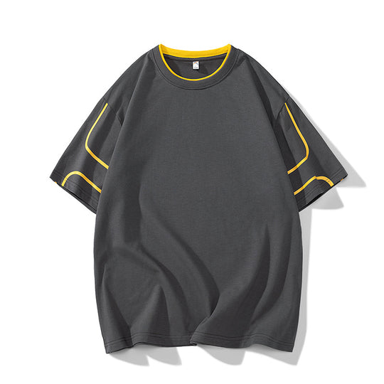 Herren Oversize-T-Shirt aus Baumwollmix mit Kontrastpaspelierung und Dropped-Shoulder Nord Taschen