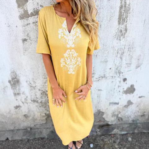 Damen Sommerliches Kleid mit aufwendiger Stickerei