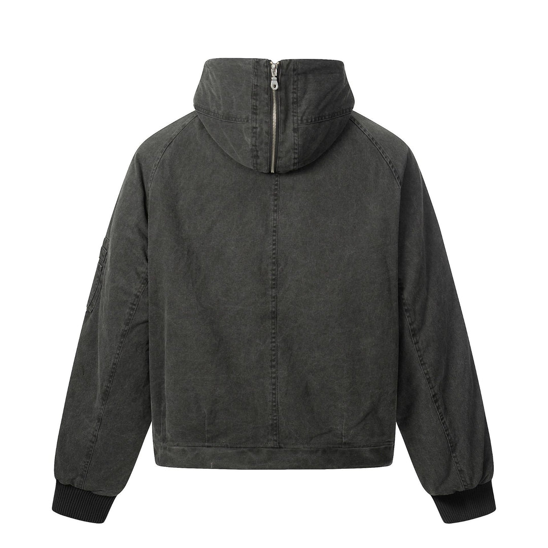 Herren Kurzjacke im Utility‑Look mit hohem Stehkragen und Kapuze Nord Taschen