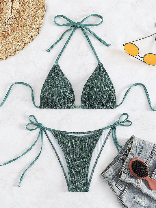 Damen Triangel-Bikini mit raffinierten BindNord Taschenändern Nord Taschen