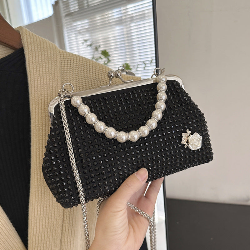 Damen Glamouröse Abendtasche mit Perlenverzierung und funkelndem Design Nord Taschen