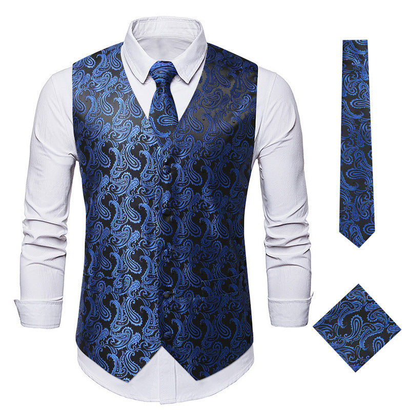Herren elegante Anzugweste mit eleganten Paisley-Muster und passendem Zubehör Nord Taschen
