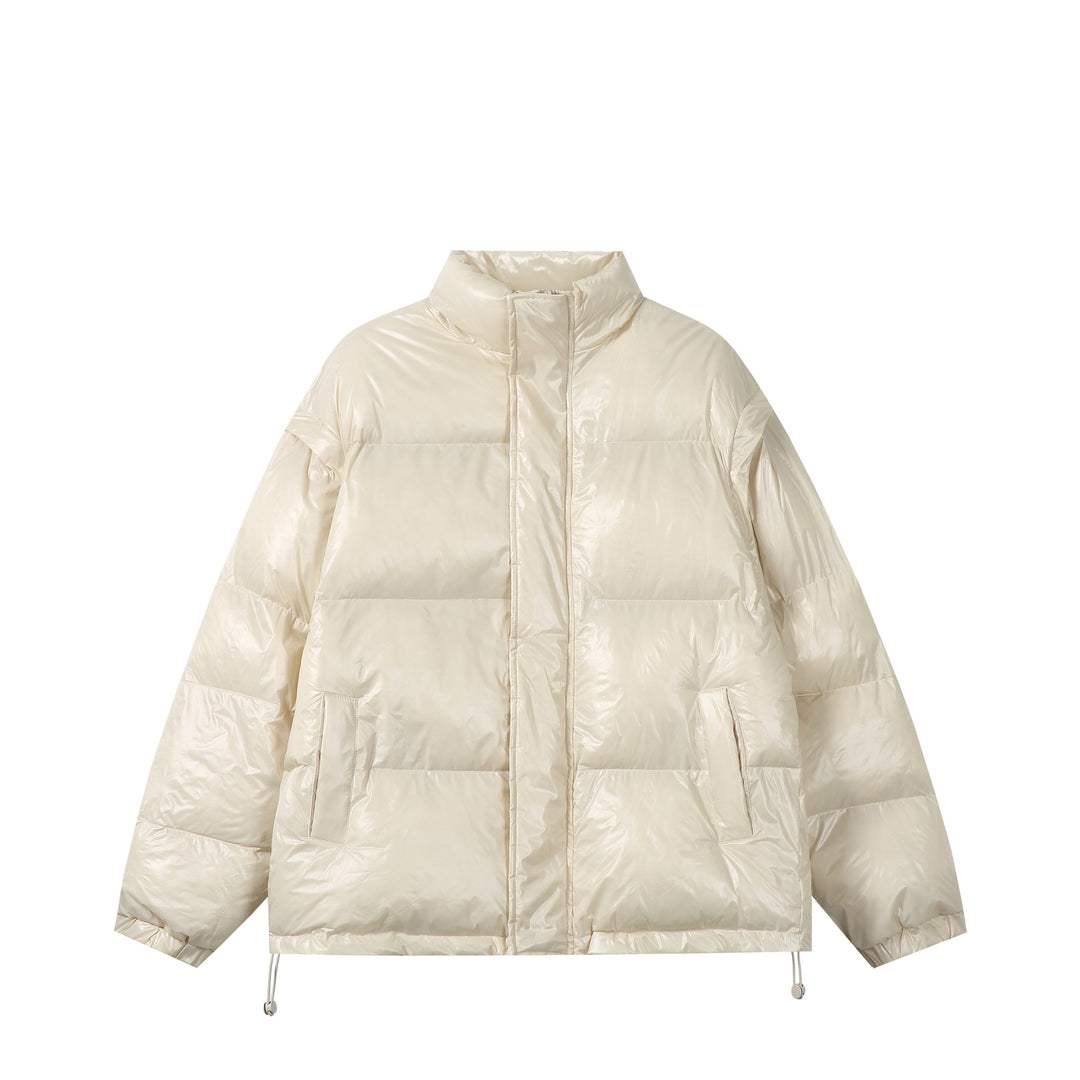 Unisex Glänzende Boxy‑Wattierte Oversize‑Pufferjacke mit hohem Stehkragen Nord Taschen