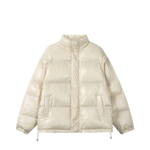 Unisex Glänzende Boxy‑Wattierte Oversize‑Pufferjacke mit hohem Stehkragen Nord Taschen