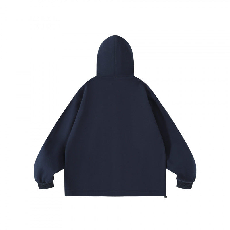 Unisex Oversize-Kapuzen-Überjacke mit kariert gefütterter Kapuze und Druckknopfleiste Nord Taschen