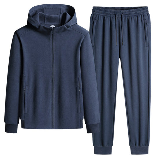 Herren zweiteiliges Kapuzen‑Trainingsset aus French‑Terry mit Reißverschlussjacke & konischer Jogginghose Nord Taschen