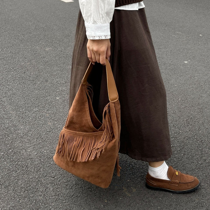 Damen Beuteltasche mit stylischen Fransen Nord Taschen