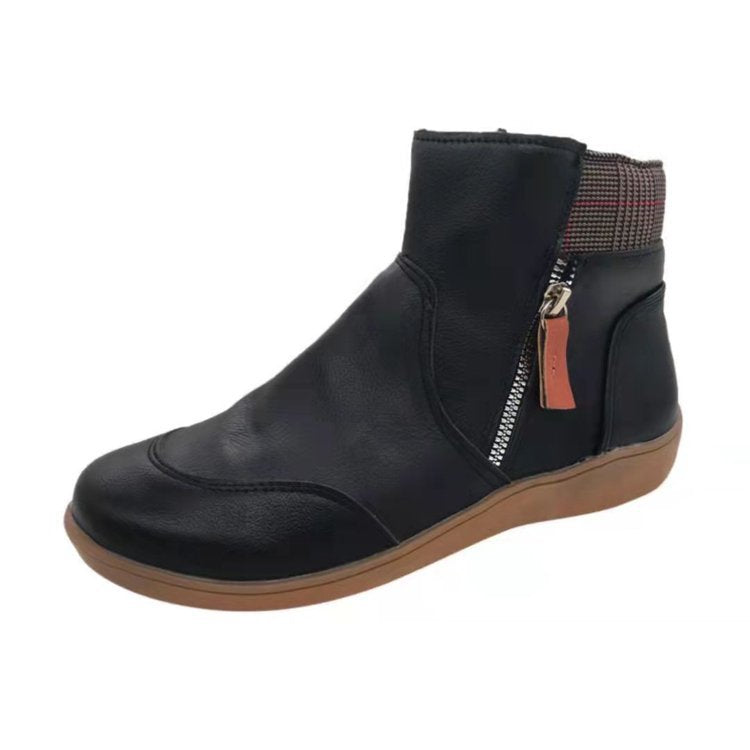 Damen  knöchelhohe Stiefelette mit seitlichem Reißverschluss, gepolstertem Komfortfußbett und flexibler Leichtsohle Nord Taschen
