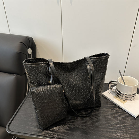 Damen stilvolle Tragetasche aus geflochtenem Leder mit abnehmbarem Innenbeutel Nord Taschen