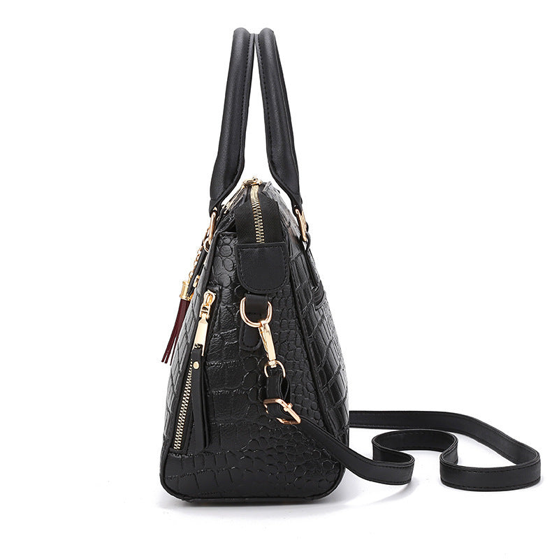 Damen hochwertige Tote-Handtasche mit stylischem Krokodilleder-Look und abnehmbarem Tragegurt Nord Taschen