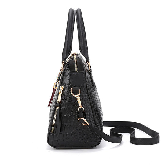 Damen hochwertige Tote-Handtasche mit stylischem Krokodilleder-Look und abnehmbarem Tragegurt Nord Taschen