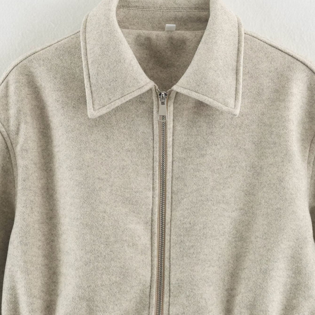 Damen Kurzjacke aus Wollmix mit Tunnelzug‑Taillierung und aufgesetzten Taschen Nord Taschen