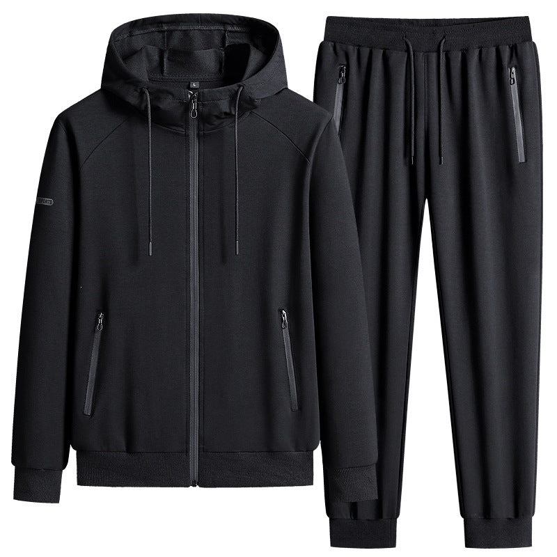 Herren Sportlicher Softshell-Trainingsanzug-Set mit fleecegefütterter Jacke und tapered Jogginghose Nord Taschen