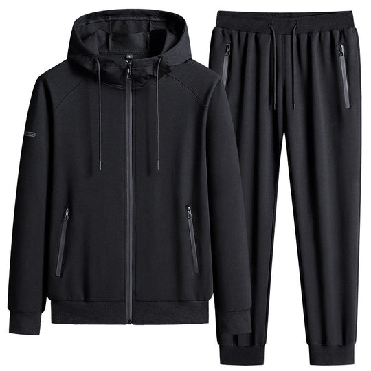 Herren Sportlicher Softshell-Trainingsanzug-Set mit fleecegefütterter Jacke und tapered Jogginghose Nord Taschen