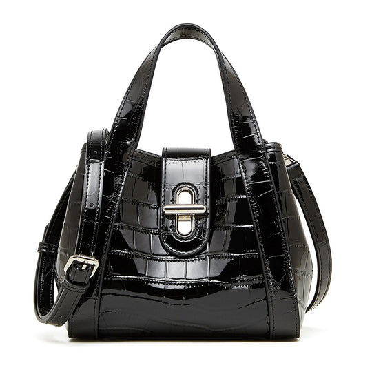 Damen Handtasche mit eleganter Krokodilprägung und abnehmbarem Schultergurt Nord Taschen