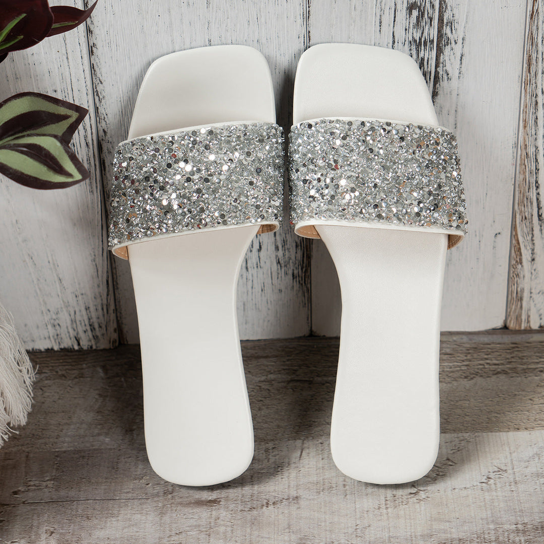 Damen Glamouröse Riemensandalen mit funkelnden Strassdetails