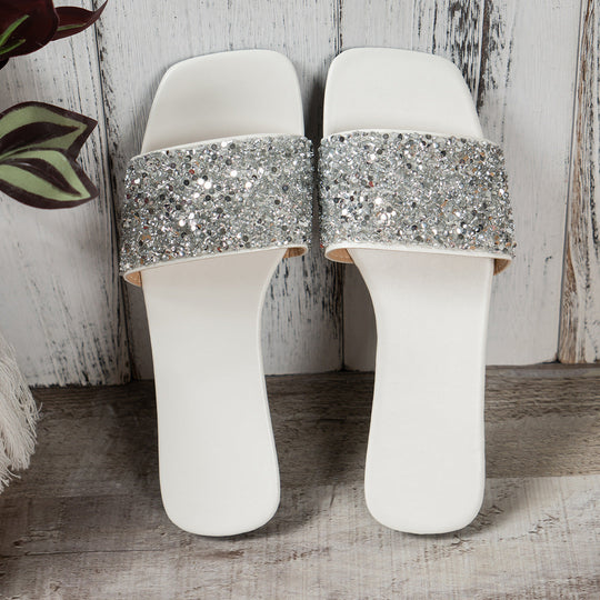 Damen Glamouröse Riemensandalen mit funkelnden Strassdetails