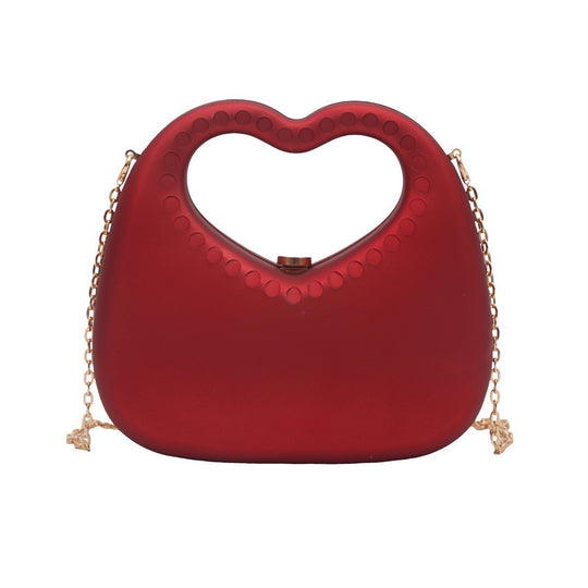 Damen Herzform Clutch mit Kettenriemen Nord Taschen