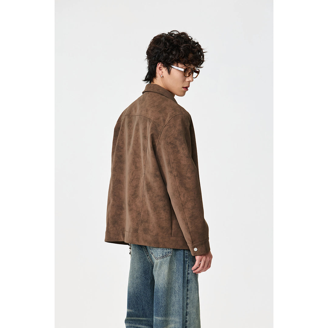 Unisex Kurz geschnittener Blouson in Wildlederoptik mit markanten Knebelverschlüssen Nord Taschen