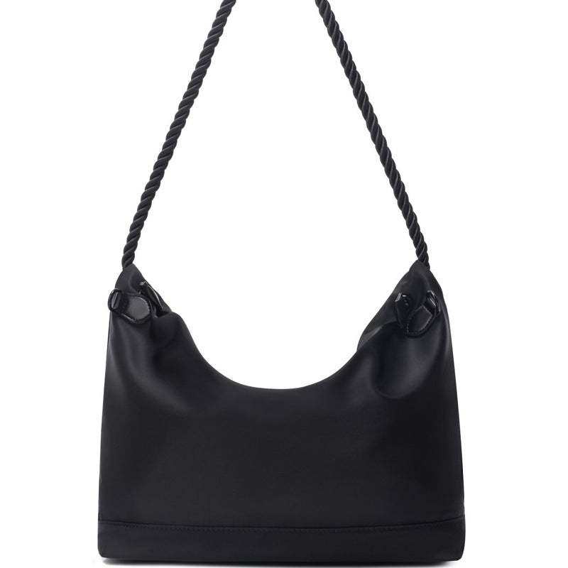 Damen elegante Hobo-Tasche aus robustem Material mit geflochtenem Trageriemen Nord Taschen