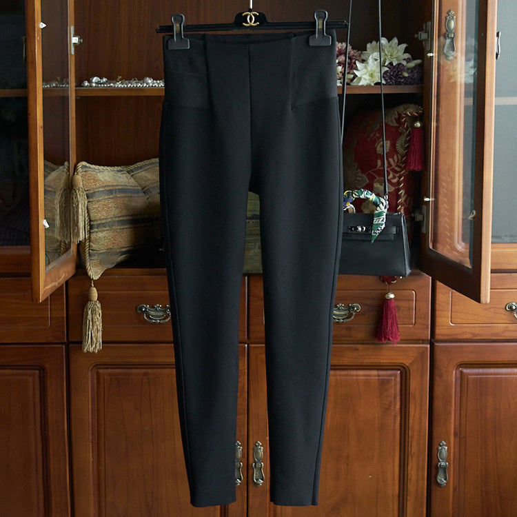 Damen Hochtaillierte schmale Stretchhose mit nahtlosem Bund und konischem Bein Nord Taschen