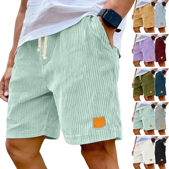 Herren nan Feincord-Shorts mit elastischem Tunnelzugbund, Kordelzug und tiefen Eingrifftaschen Nord Taschen