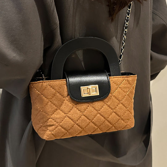 Damen Mini-Henkeltasche mit elegantem Karosteppe Nord Taschen