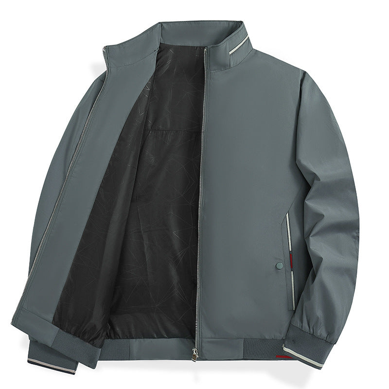 Herren Leichte Urban-Windjacke mit Stehkragen, Zwei-Wege-Reißverschluss und Reißverschlusstaschen Nord Taschen