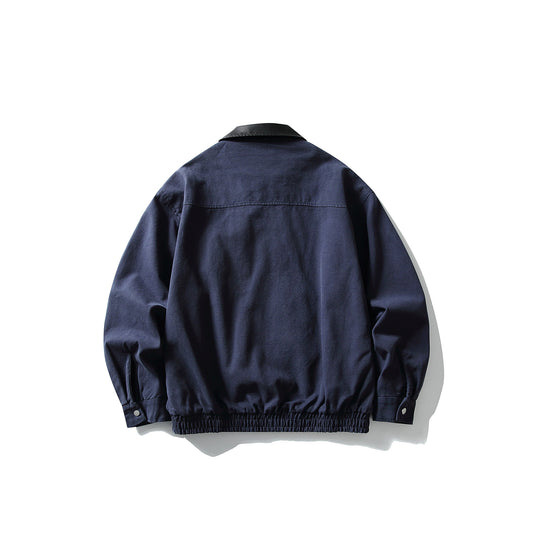 Herren Kurz geschnittener Boxy‑Blouson mit kontrastierendem Lederkragen Nord Taschen