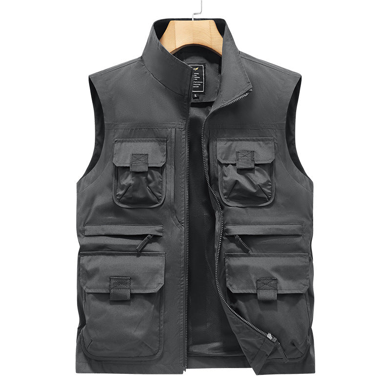 Herren Fotografen- und Outdoor-Utilityweste mit vielen Multifunktionstaschen und durchgehendem Reißverschluss Nord Taschen