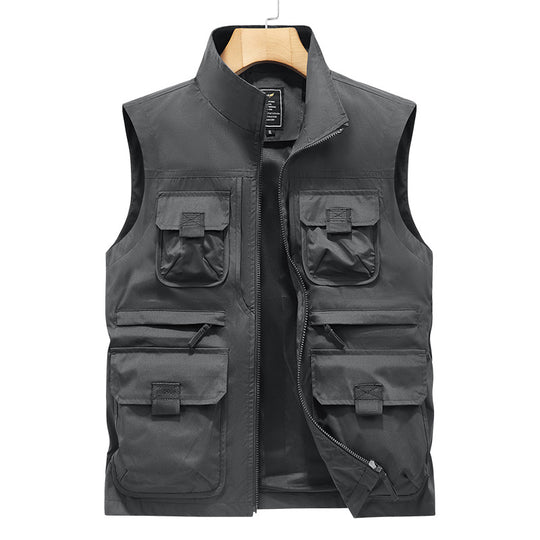 Herren Fotografen- und Outdoor-Utilityweste mit vielen Multifunktionstaschen und durchgehendem Reißverschluss Nord Taschen