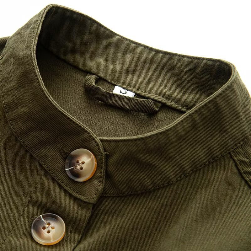 Damen Kurzjacke mit Stehkragen, Boxy‑Cropped Silhouette und aufgesetzten Taschen Nord Taschen