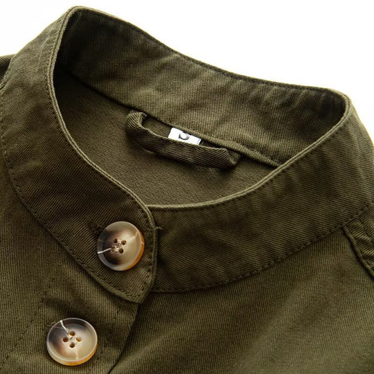 Damen Kurzjacke mit Stehkragen, Boxy‑Cropped Silhouette und aufgesetzten Taschen Nord Taschen