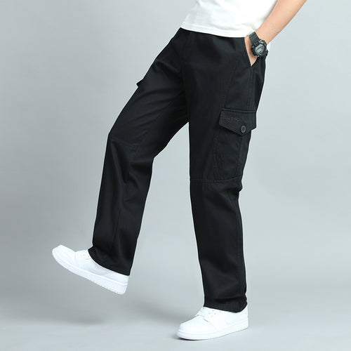 Herren Robuste Canvas-Cargohose mit geradem Bein, Knieabnähern & Klappentaschen Nord Taschen