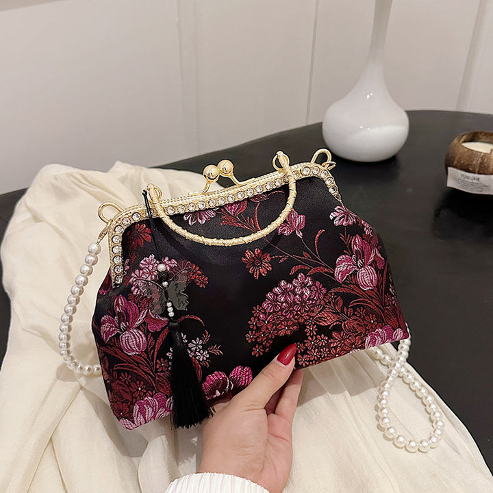 Damen elegante Clutch mit floralen Motiven Nord Taschen