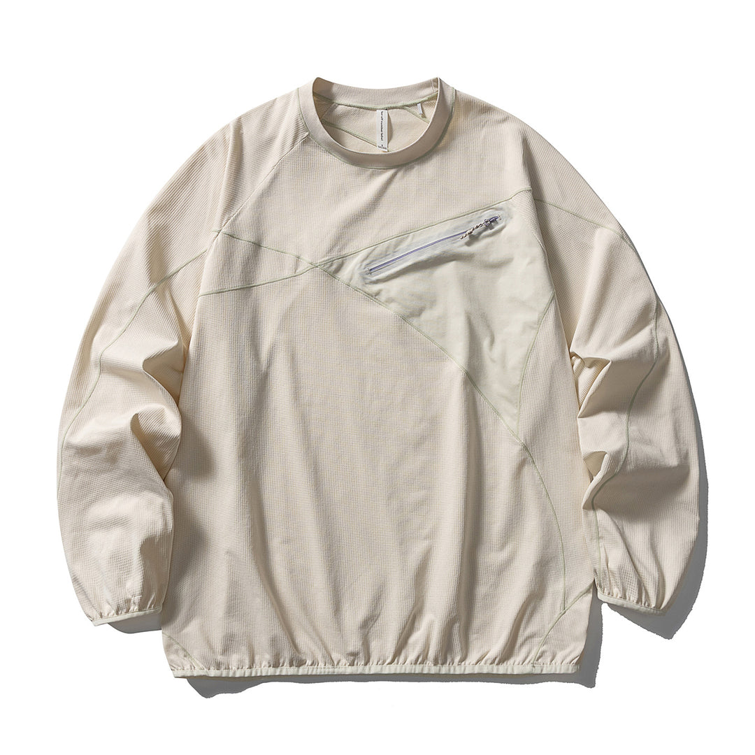 Unisex Technisches Oversize-Sweatshirt mit diagonalem Reißverschluss‑Brustfach Nord Taschen