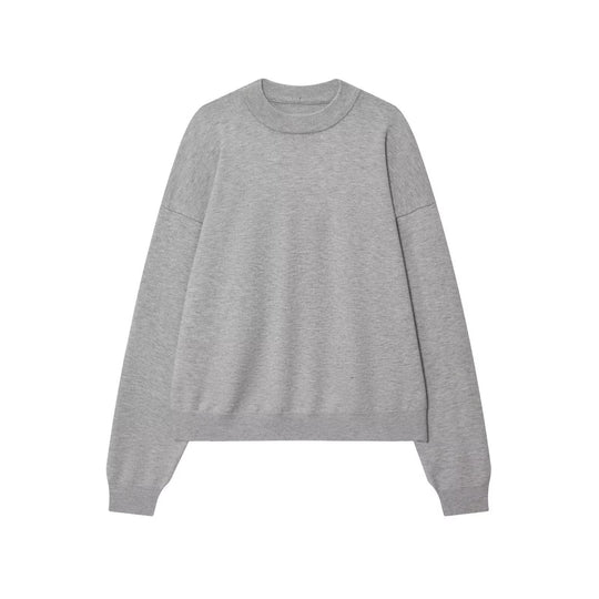 Damen Oversize Pullover mit weitem Rundhalsausschnitt und Rippbündchen Nord Taschen