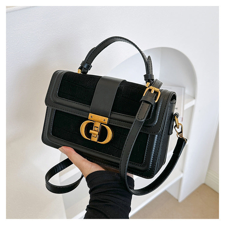 Damen elegante Handtasche mit Krokodilprägung und goldenen Akzenten Nord Taschen