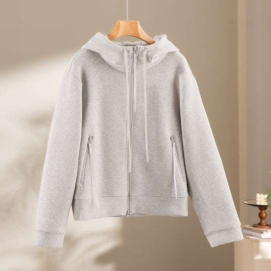 Damen weite French‑Terry Lounge-Sweatpant mit hohem Bund, Kordelzug und seitlichen Schlitzen Nord Taschen