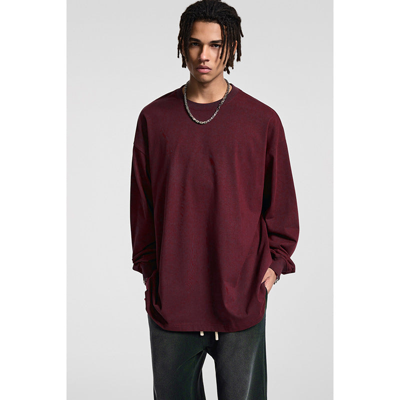 Herren Oversize-Langarmshirt mit überschnittener Schulter und Rundhalsausschnitt Nord Taschen