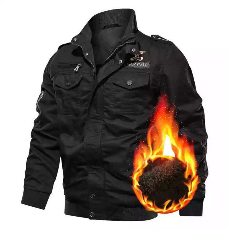 Herren Thermo-Isolierte Utility-Jacke im Fieldstil mit Rippbündchen Nord Taschen